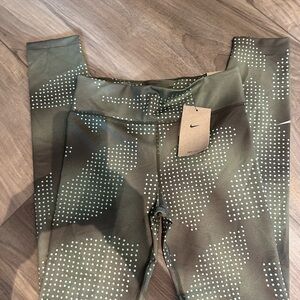 Nike Olive and Mint Dotted Leggings Youth XL